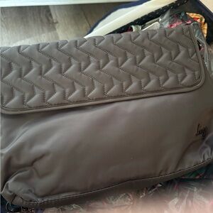 Lug Quilted Crossbody Bag in Gray
